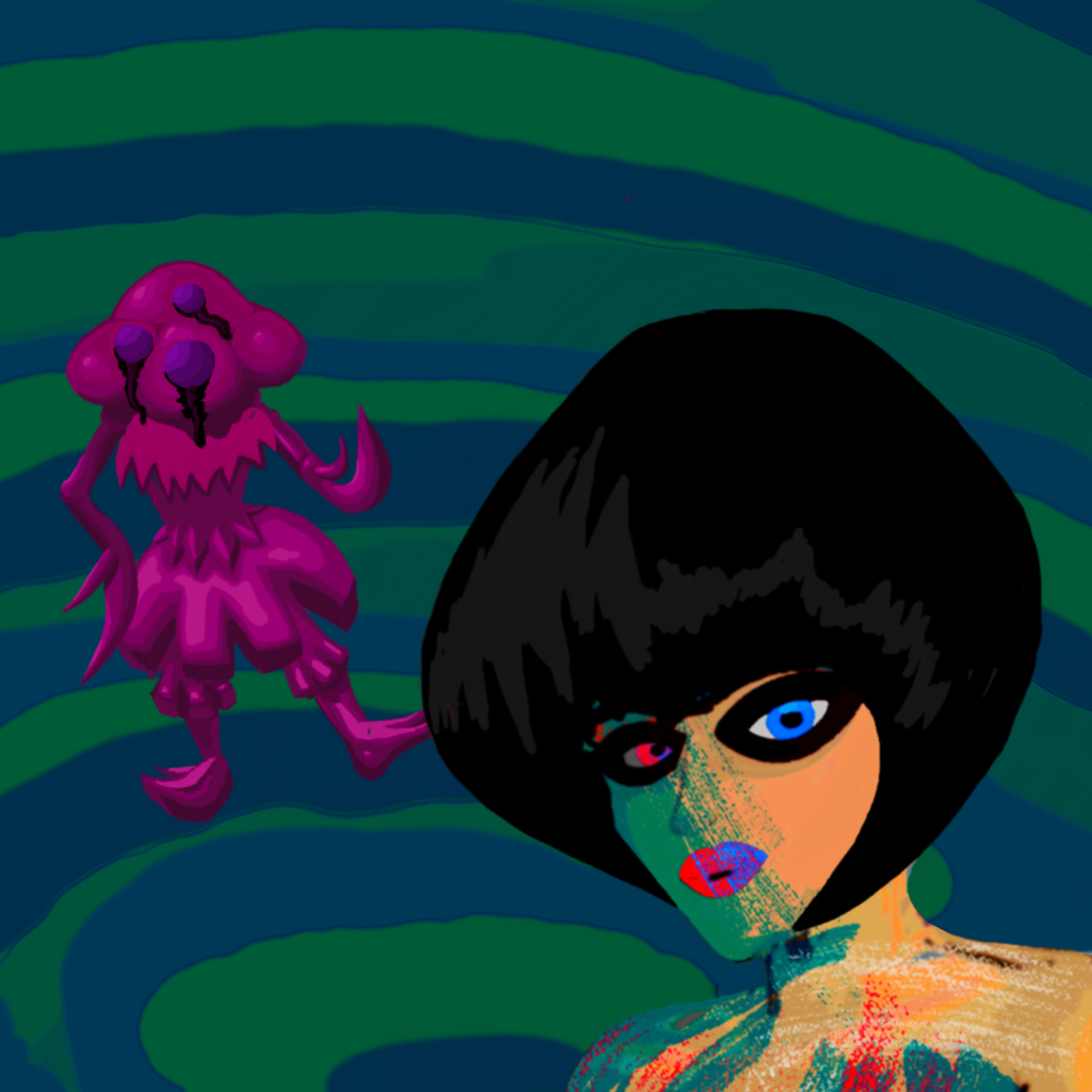 Drury Village — stylized 3D character render